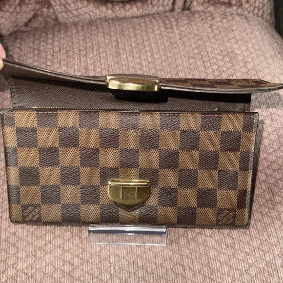 LOUIS VUITTON DAMIERE EBENE PORTEFEUILLE SISTINA LONG WALLET - Picture 7 of 9